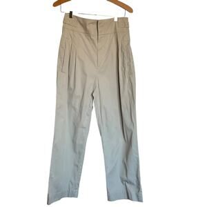 & Other Stories Belted Waist Pleated Trousers Ghurka Waistband Pants Tan Size 10